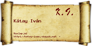 Kátay Iván névjegykártya